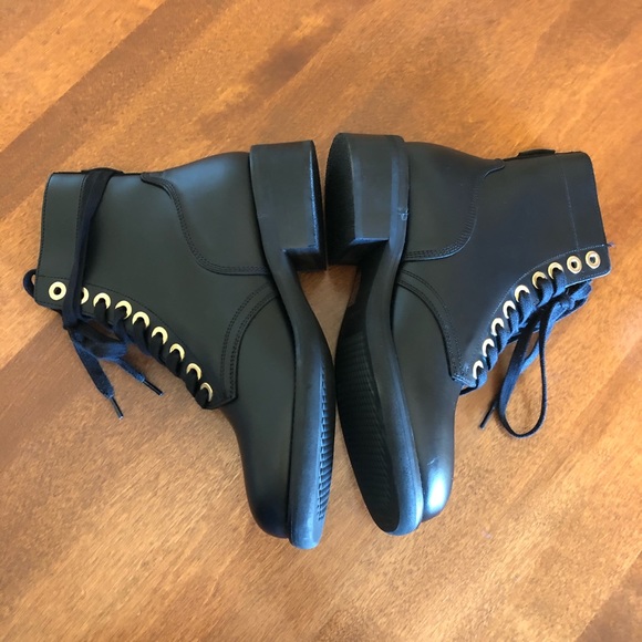 SANDRO PARIS | Lace up leather combat biker boot - Picture 12 of 12